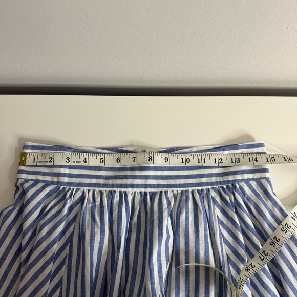 Sézane Blue White Striped Linen Cotton Maxi Skirt with Slit NWT US 6 - Picture 11 of 12